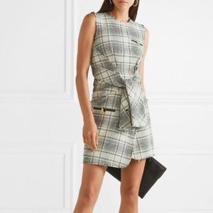 New ALEXANDER WANG Tweed Plaid Front Tie Dress 2